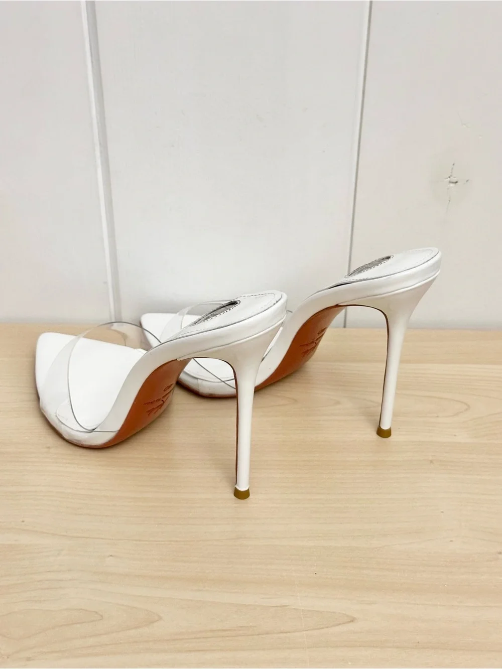 Kandee White Patent High Gloss PVC Mules Size 40